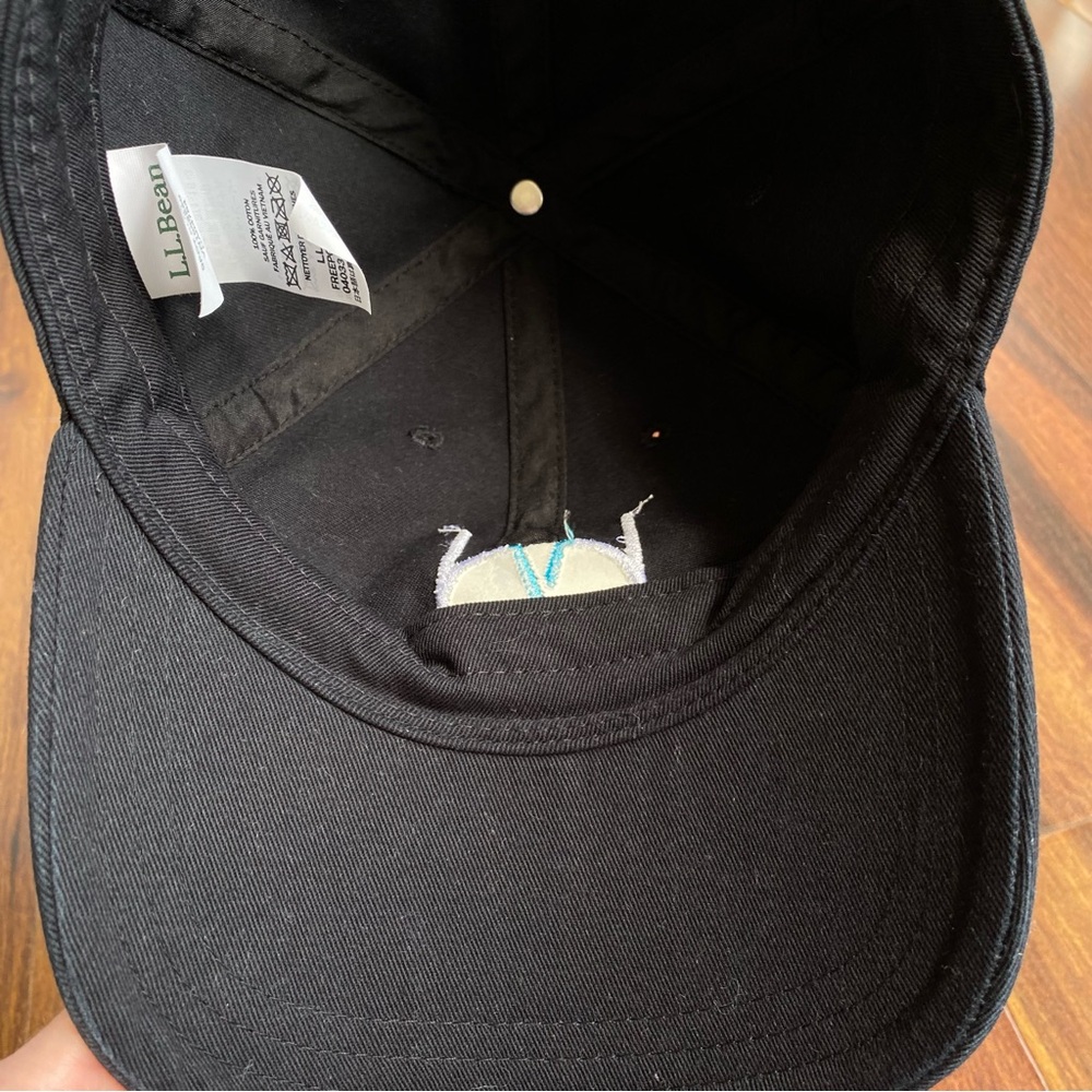 LL Bean 100% Cotton Twill Adjustable Baseball Hat Black With Logo Embroidered - Picture 5 of 6
